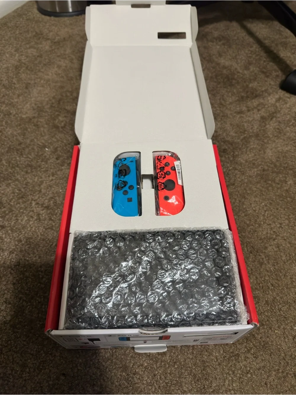 Nintendo Switch Console with Bright Blue Left & Bright Orange Right Joy‑Con(New)